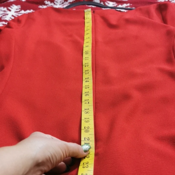 Karl Lagerfeld Red Long 3/4 Sleeve Dress.Back Zipper 18 Inches. - Picture 13 of 13